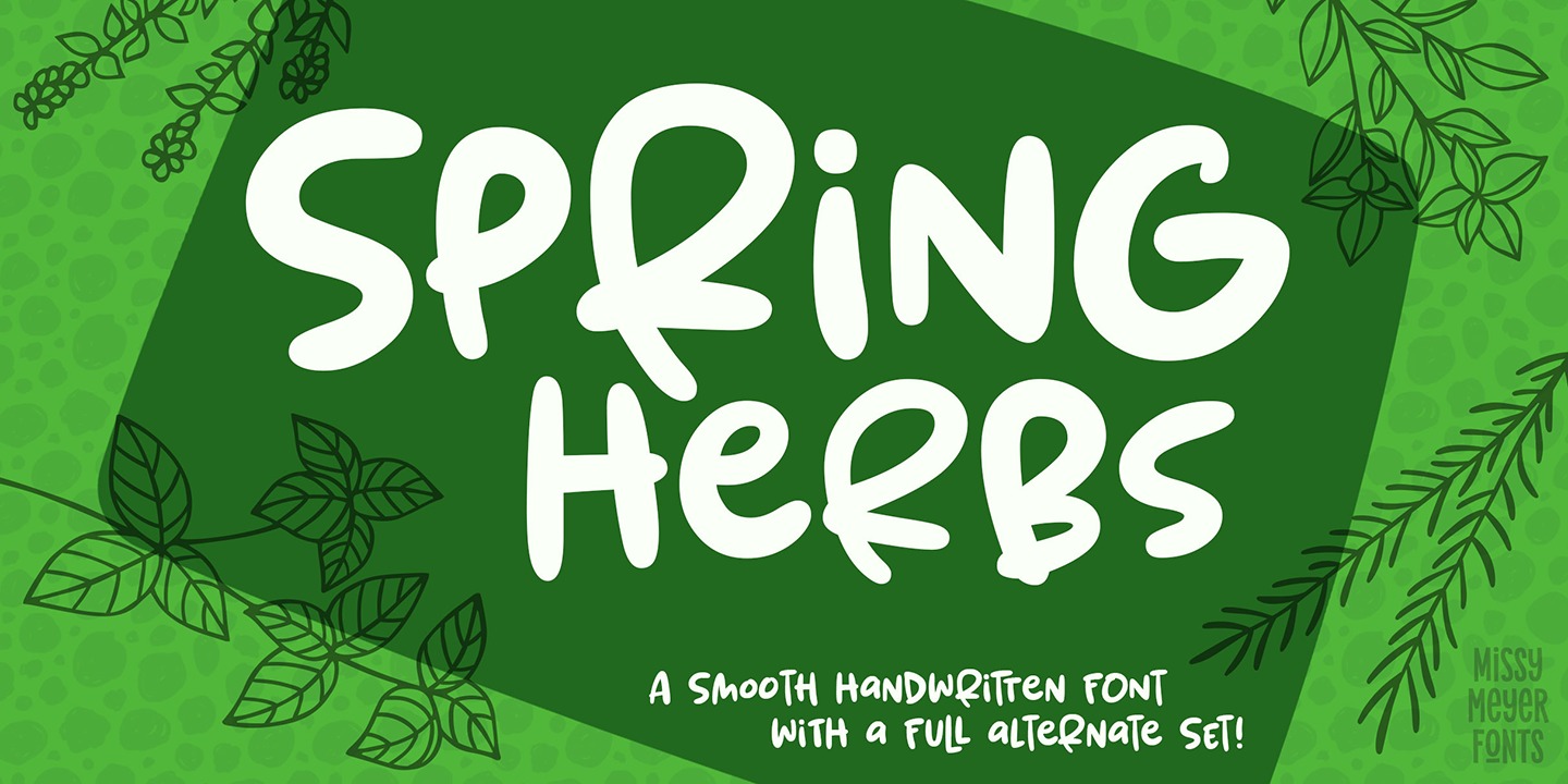 Beispiel einer Spring Herbs-Schriftart